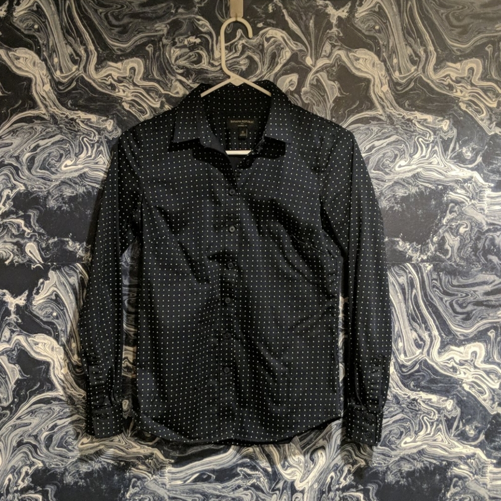 Banana Republic Polka Dot Button Down Shirt